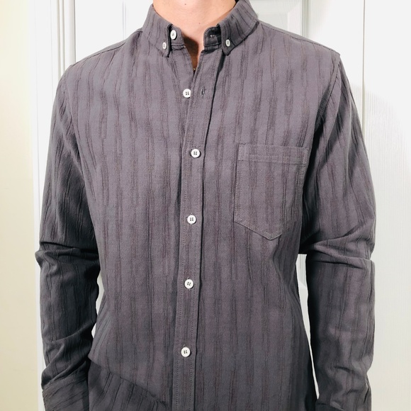 Oxford Lads Textured Grey Long Sleeve Shirt S - Picture 2 of 7